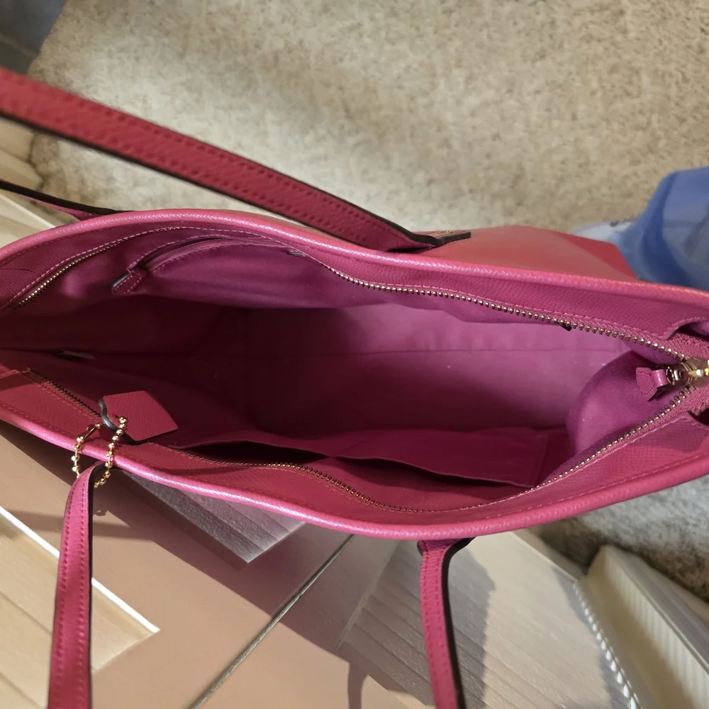 Coach Pink Leather Tote Bag - Picture 3 of 7